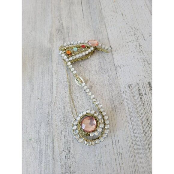 Sequin glitter music note ornament Xmas decor Golden - Picture 6 of 7